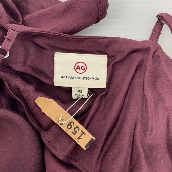 Adriano Goldschmied Wine Bloom Ruffle Bust Dress XS (D8) - Picture 4 of 6